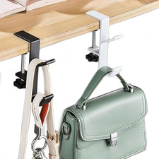 Under Desk Hook 2 Pack Purse Hanger Backpack Holder Headphone Hook Clamp