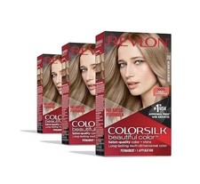 Revlon Colorsilk Permanent Hair Color 70 Medium Ash Blonde Pack of 3 
