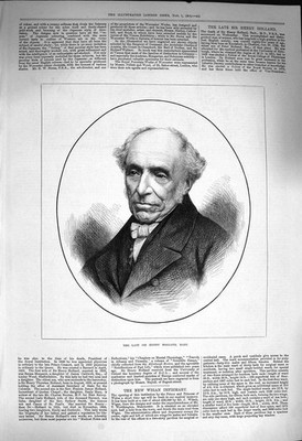 Original alter antiker Druck 1873 Portrait Sir Henry Holland Bart 19.