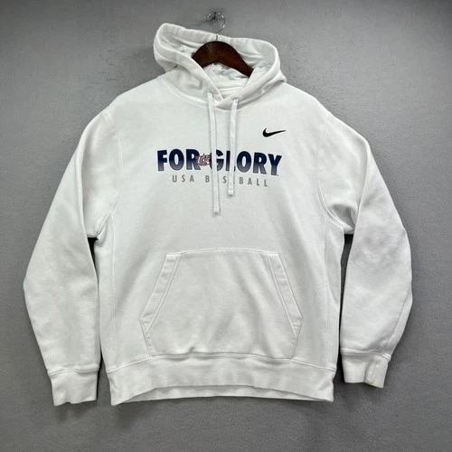 Nike Hoodie Mens M White USA Baseball For Glory Graphic Pullover Sportswear - product listing photo