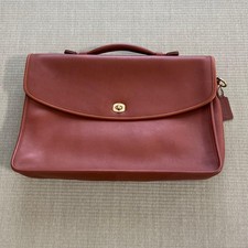 COACH 5265 Briefcase Business Bag Leather Brown Charm Vintage Logo From Japan