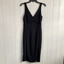 Lulu's Black V-Neck Sleeveless Dress Medium NWT