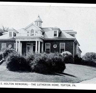 antique POSTCARD GEORGE E HOLTON topton pa MEMORIAL lutheran home GLOBE CARD Co.