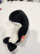 TY Beanie Baby - WAVES the Whale 7 inch - MWMTs Stuffed Animal Toy