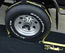 12 USA CAR HAULER STRAPS AUTO HAULER STACKER TRAILER OVER TIRE TIE DOWN 3FHS