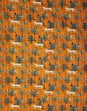 Indian Cotton Kantha Quilt Handmade Vintage Reversible Aniaml Print Quilted