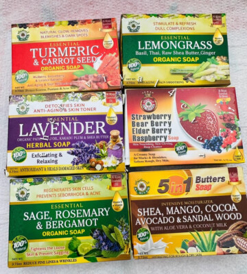 ORGANIC & 100% NATURAL HERBAL SOAP (Assorted Pack of 6)