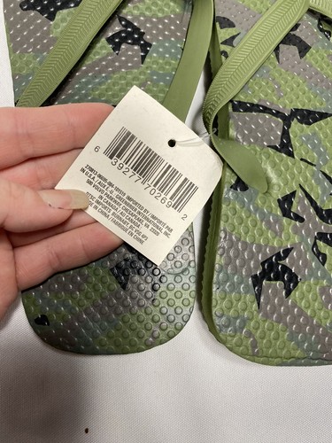 NEW boys green camo flip flops sandals size large 2 - 3 - Picture 2 of 5