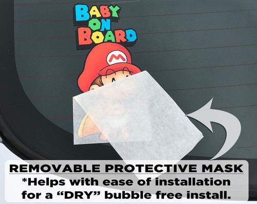 Mario Baby On Board BumperSticker Baby on Board Super Mario Bros Car Decal - Bild 5 von 10