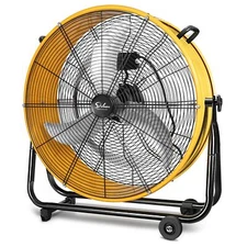 24 Inch Drum Fan Heavy Duty 3-Speed High Velocity Industrial Metal Floor Fan