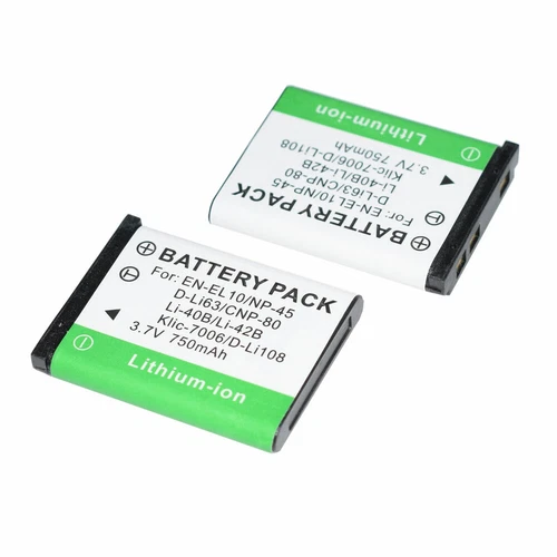 Battery 2-Pack for Fuji NP-45 NP-45S BC45B FinePix XP130 XP50 XP60 XP70 XP80