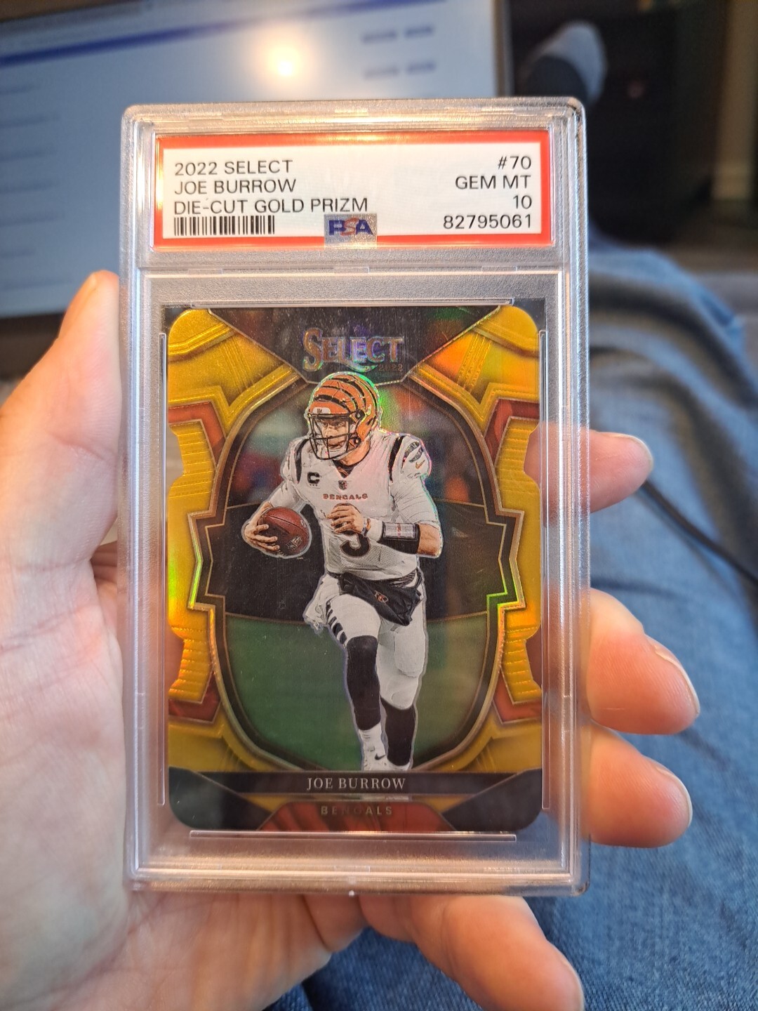 2022 SELECT CONCOURSE DIE CUT GOLD PRIZM JOE BURROW 07/10........PSA 10 GEM MINT