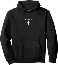 Christian Minimalist Religious Christ Faith and Cross Pullover Hoodie