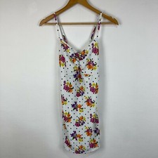 Prettylittlething Womens Dress Size 12 Petite White Floral Sleeveless 4529