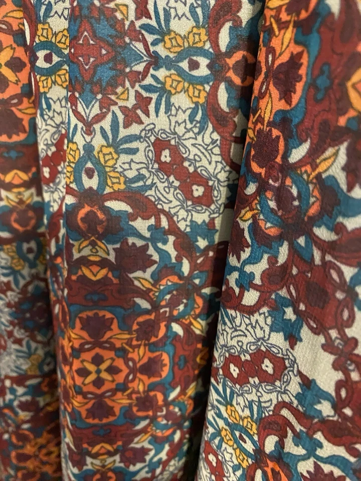 Vestido Túnica Boho Gitano Cottagecore Boho Floral Hada Geométrico Talla Pequeña Foto 4 de 4