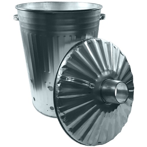 90L Garden Incinerator Large Steel Galvanised Metal Fire Bin Brazier