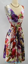 Suzi Chin Maggy Boutique Dress Floral fit and flare knee dress Sleeveless 6 NEW