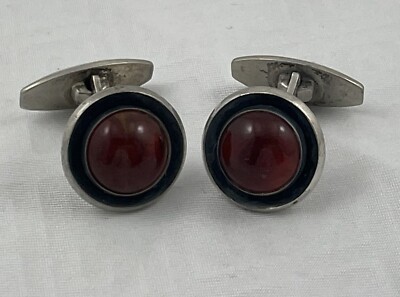 NE From Denmark Sterling & Baltic Amber Cufflinks