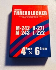 4 Pack Thread Locker Blue M-242 Red H-271 Blue M-243 And Purple L-222