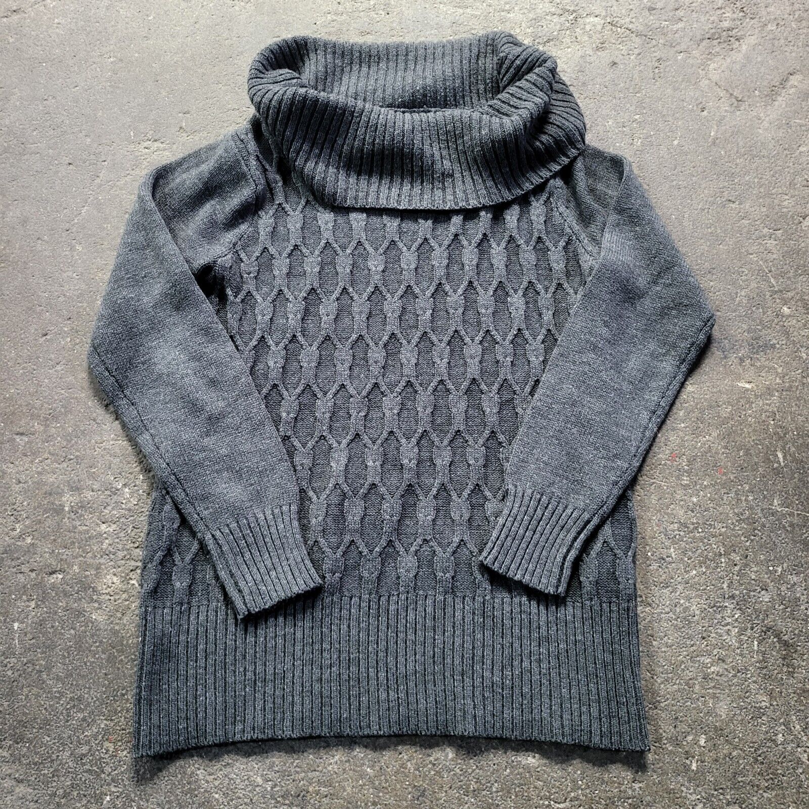 Gloria Vanderbilt Sweater Size L Gray Knit Long S… - image 1