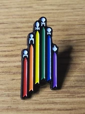 Star Trek Rainbow Starship Enterprise Voyager Defiant Pin 1 1/4 inches