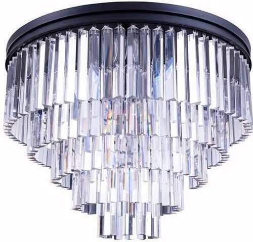 Flush-Mount Light SYDNEY Transitional 14-Light 17-Light Mocha Brown Royal-Cut