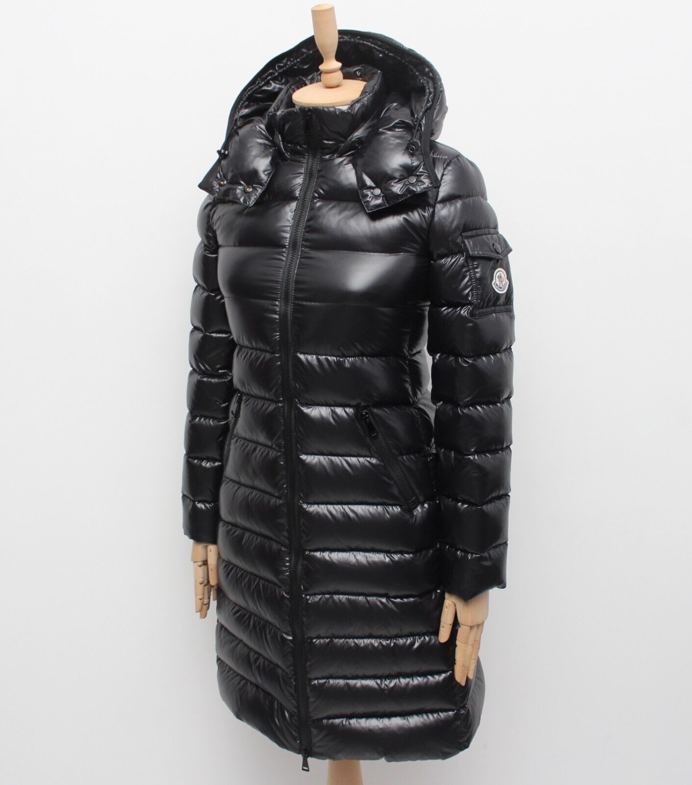 Women's MONCLER Moka Black Long Quilted Down Puff… - image 1