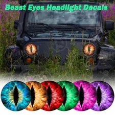 Beast Eyes Headlight Decals Round 3D Stereo Eyeball Car Headlight Decal Stickers