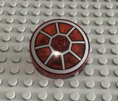 LEGO Trans Red 4x4 Dish with Radial TIE Fighter Cockpit Pattern