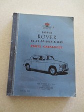 Original 1949 - 1959 Rover 60 75 90 105R 105S cars illustrated parts catalogue