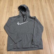 Nike Sweater Mens XL Gray Pullover Camo Swoosh Hoodie Faded Streetwear Relaxed