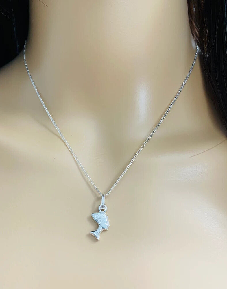 925 Sterling Silver Egyptian Queen Nefertiti Pendant or Mariner