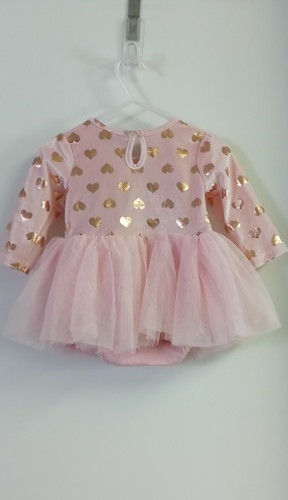 The Children's Place Pink Heart Tutu Dress One Piece Size 3 / 6M - Picture 5 of 7