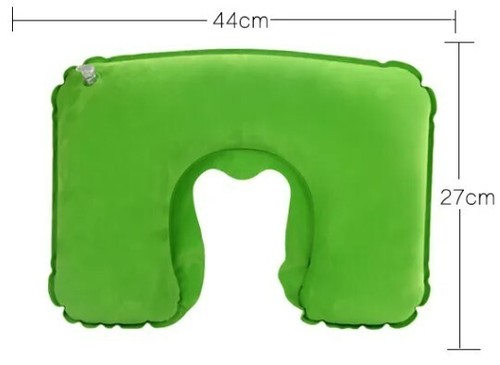 INFLATABLE TRAVEL NECK PILLOW FLIGHT REST SLEEP SUPPORT BLOW-UP CUSHION CAMPING - Picture 3 of 6
