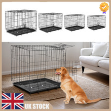 Puppy Dog Cage Training Crate Cat Pet Carrier Cage Small Medium Dog Cages w/Tray