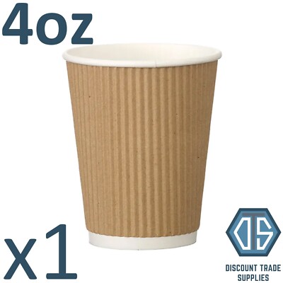1x 4 Unzen Kraft Einweg Kaffee zum Mitnehmen Kräuseltasse Dreiwandig Heißgetränk Tasse