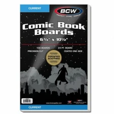 2 packs of 100 (200) BCW Acid Free 6 ¾" X 10 ½" Current Comic Backing Boards