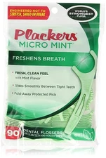 90 ea. Plackers Micro Mint Dental Flossers Floss Pick Mint Flavor Super Tuffloss