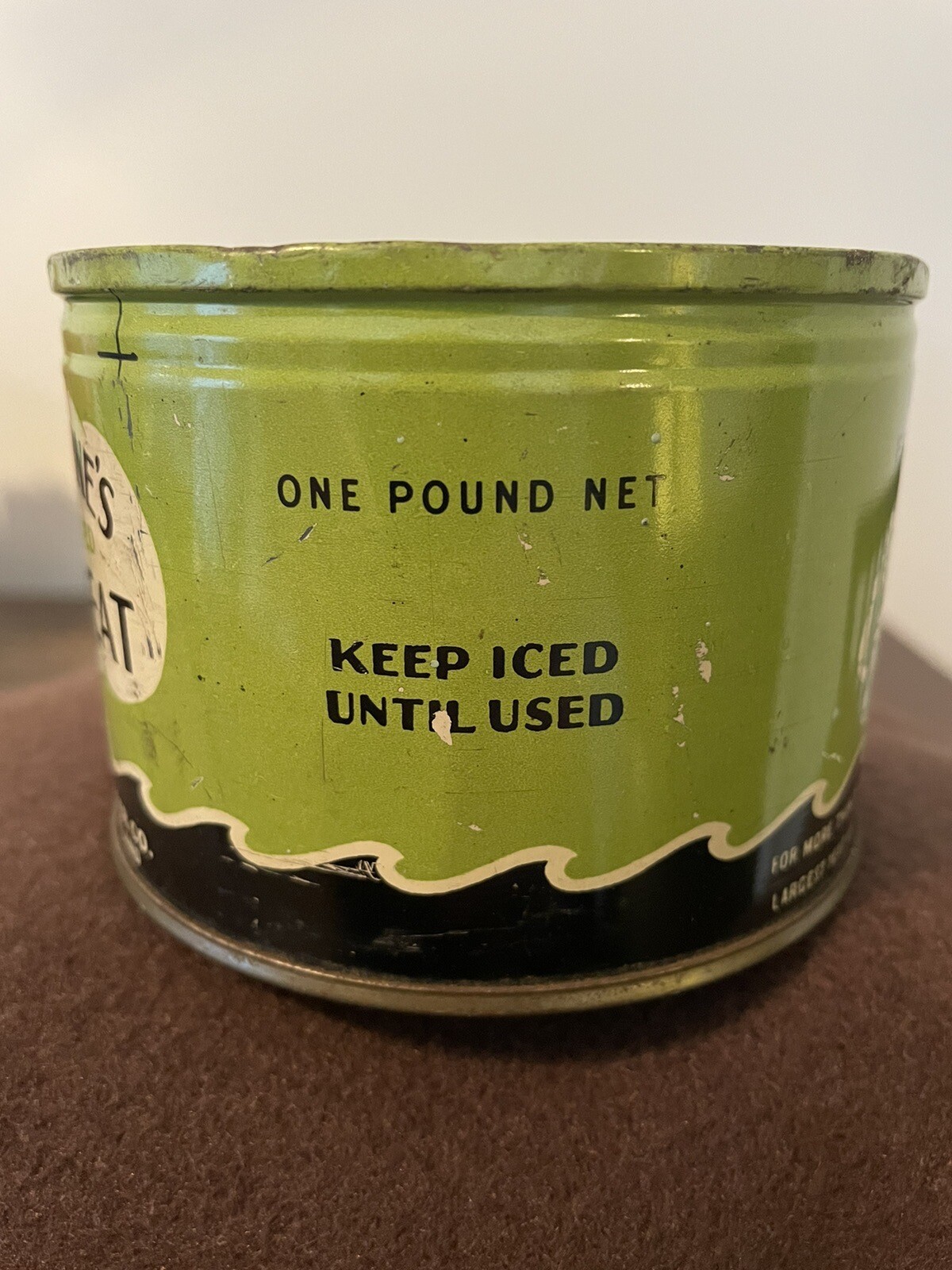 Vintage Milbourne’s Crab Meat Tin Can Crisfield Maryland Not Oyster Can