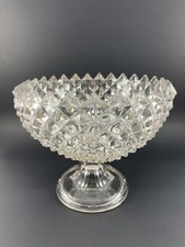 Westmoreland Blue Sawtooth Diamond Point Glass Footed Compote — listing 6