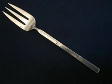 MEAT SERVING FORK! Vintage STANLEY ROBERTS stainless: BAMBU bamboo: LOVELY