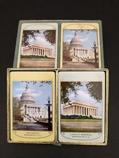 VINTAGE CONGRESS 606 PLAYING CARDS -CAPITOL AND LINCOLN MEMORIAL -Velveteen Case