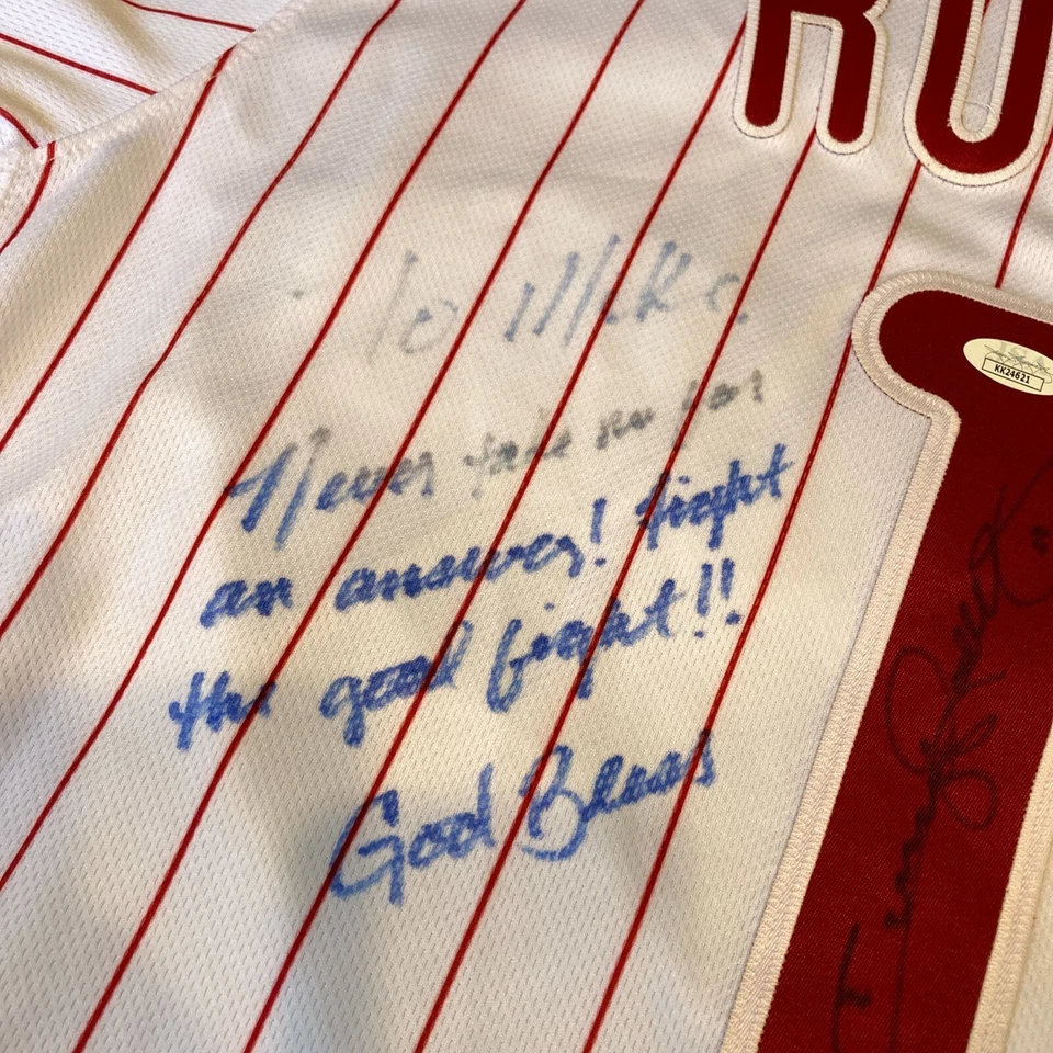 Jimmy Rollins 2008 World Series MVP Signed Inscribed Phillies Jersey JSA COA - Image 3 of 4