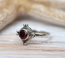 925 Sterling silver Natural Garnet Ring Gemstone Women Jewelry For Her M 1