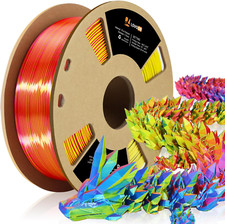 3D Tri-Colors PLA Printer Filament 1.75Mm, Silk PLA Red Yellow Blue, 3D Printing