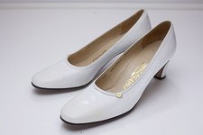 Salvatore Ferragamo 7.5 AAAA White Pumps Vintage