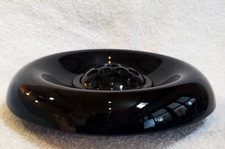 XLG. Vintage 2 pc 2-way Black glass floral plant crafts Art Deco Flower frog