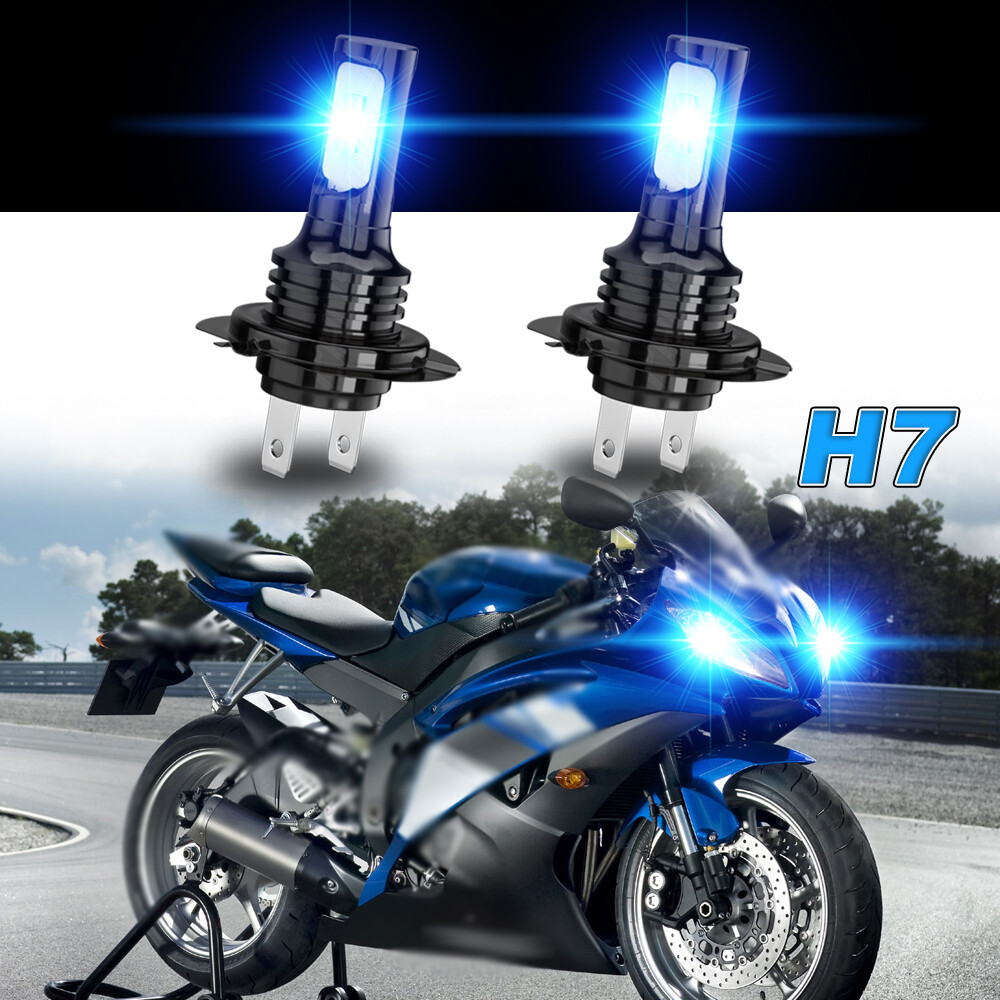 ヤマハ　CA-R1　青Led For Yamaha YZF-R6 YZF-R1 8000K Ice Blue 2x H7 LED Motorcycle