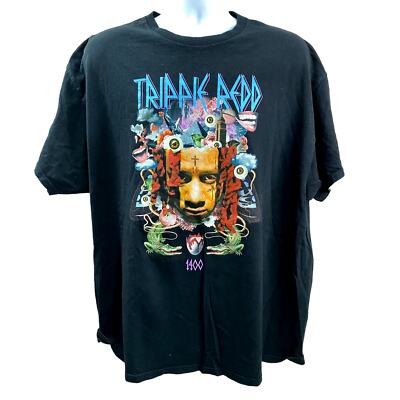 Trippie Redd Tシャツ サイケデリックデザインサイズXXL Trippie Redd T Shirt Mens Size XXL Black Devil Face Graphic Rap