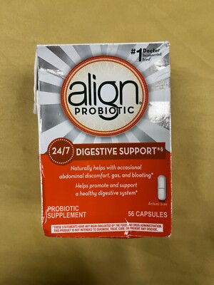 1 New Align Probiotic 24/7 Digestive Support - 56 Capsules Exp. 03/2028